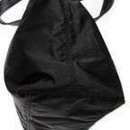 Shoulder Bag Large Shopping Tote Black Nylon Canvas