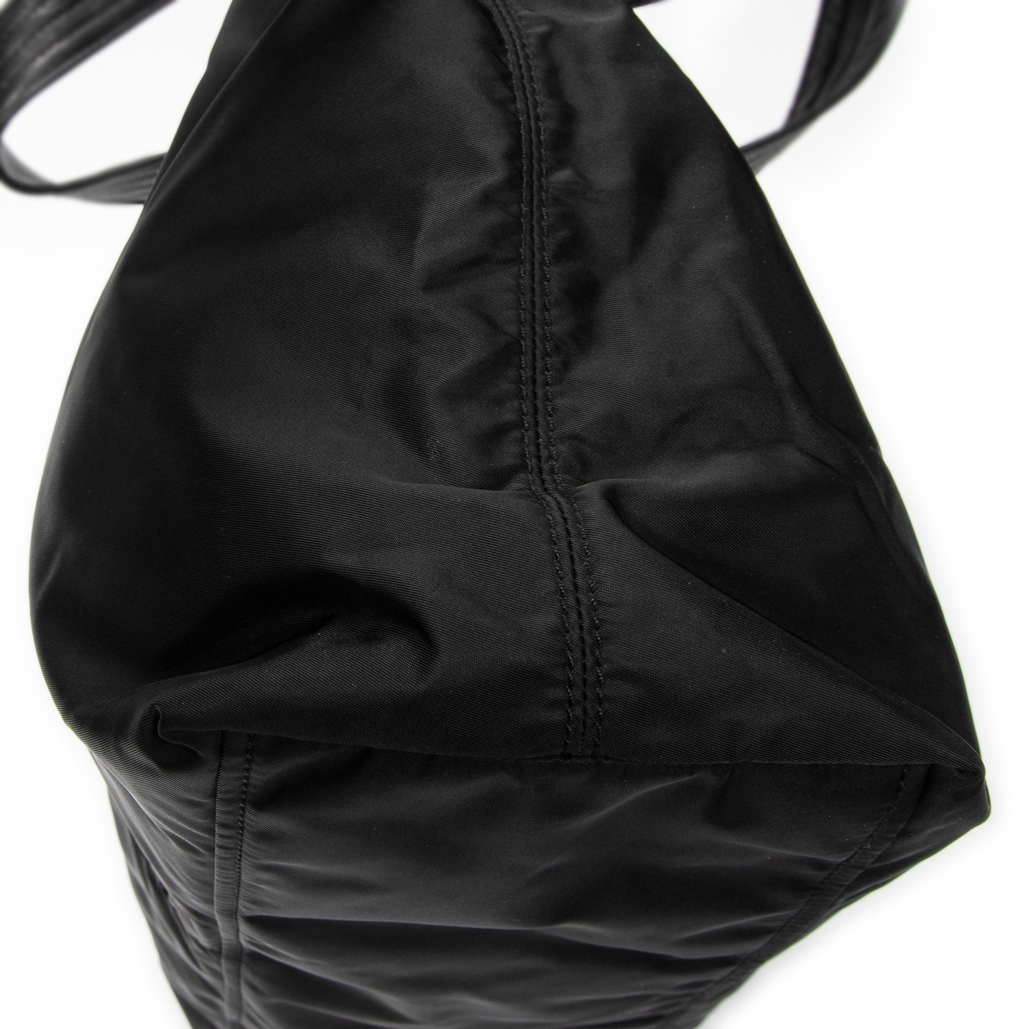 Shoulder Bag Large Shopping Tote Black Nylon Canvas