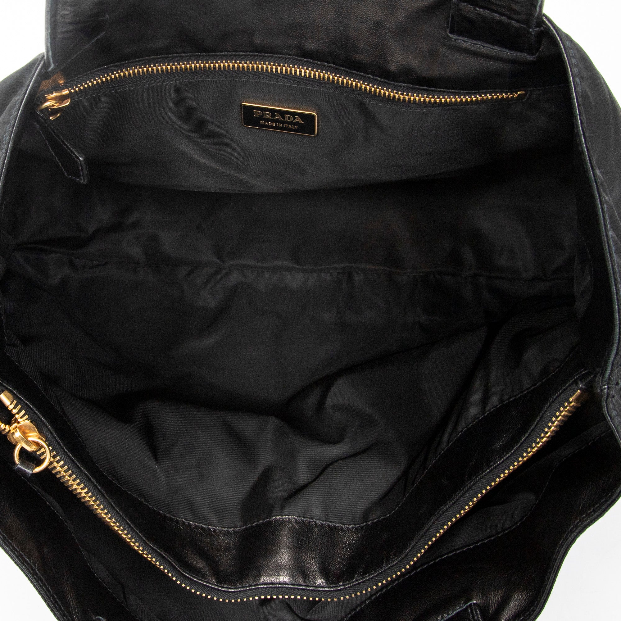 Shoulder Bag Large Shopping Tote Black Nylon Canvas