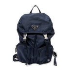 Backpack Small Flap Drawstring Backpack Navy Nylon Canvas