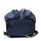 Backpack Small Flap Drawstring Backpack Navy Nylon Canvas