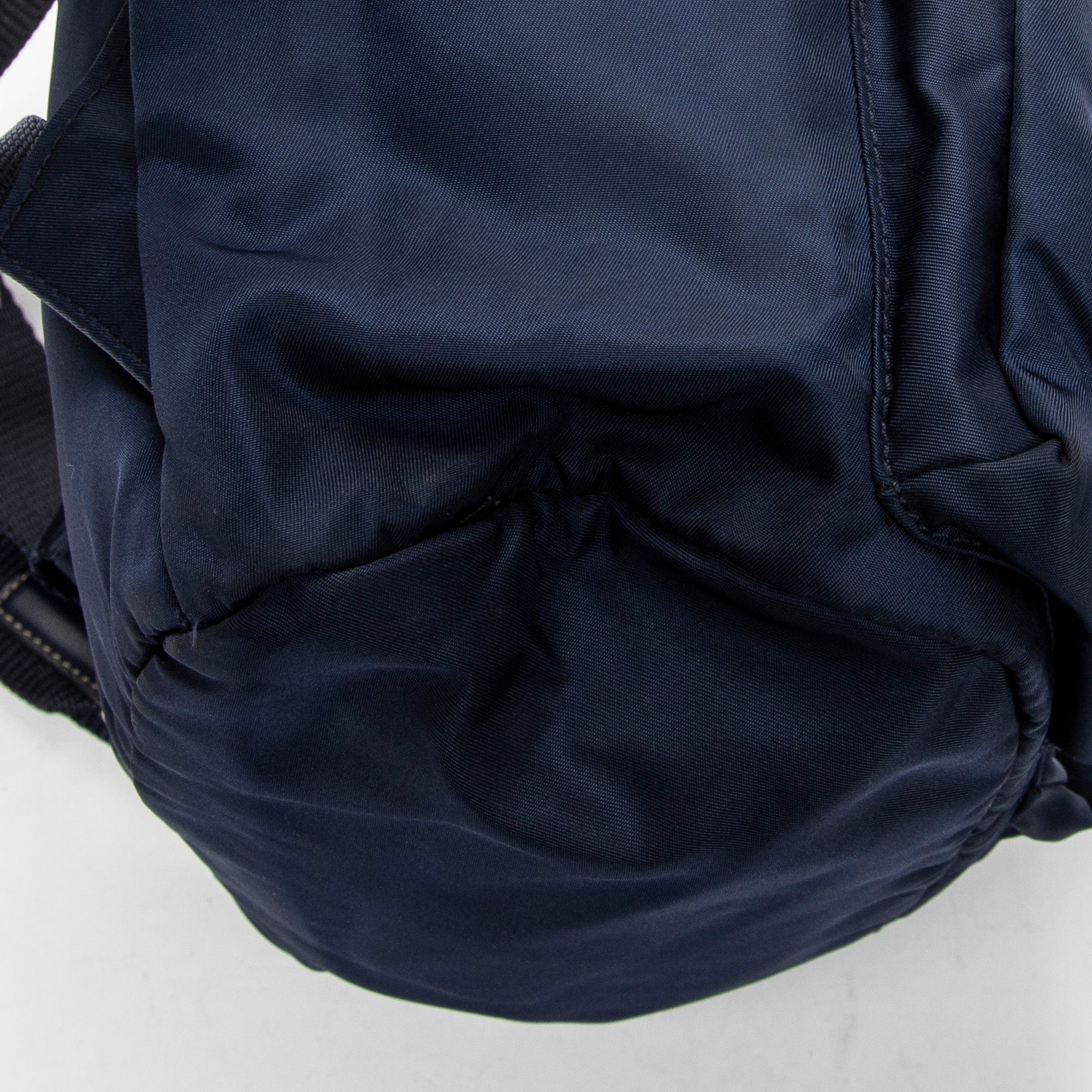 Backpack Small Flap Drawstring Backpack Navy Nylon Canvas