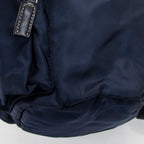Backpack Small Flap Drawstring Backpack Navy Nylon Canvas