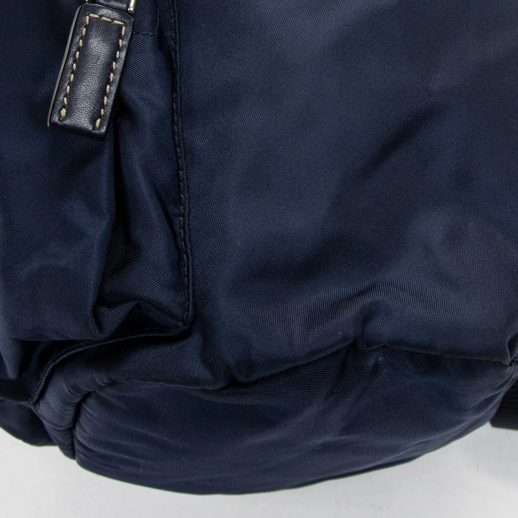 Sac à dos Petit rabat Cordon de serrage Nylon et toile Marine