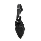 Shoulder Bag Flat Messenger Black Nylon Canvas
