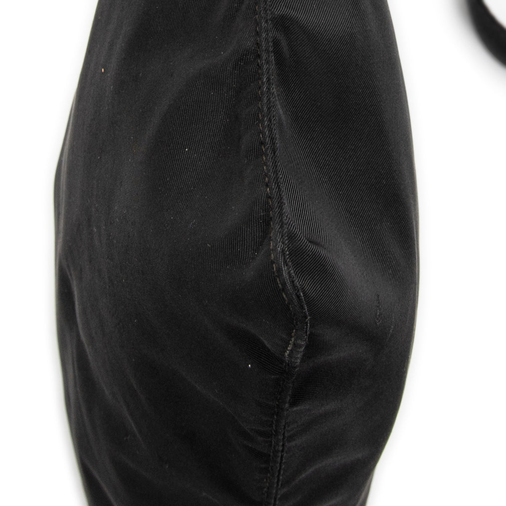 Shoulder Bag Flat Messenger Black Nylon Canvas