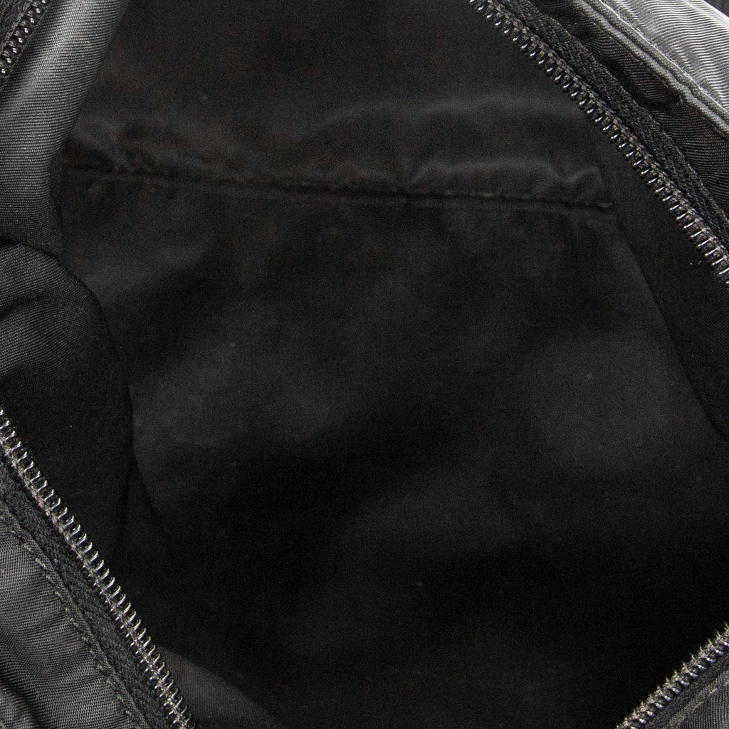 Shoulder Bag Flat Messenger Black Nylon Canvas