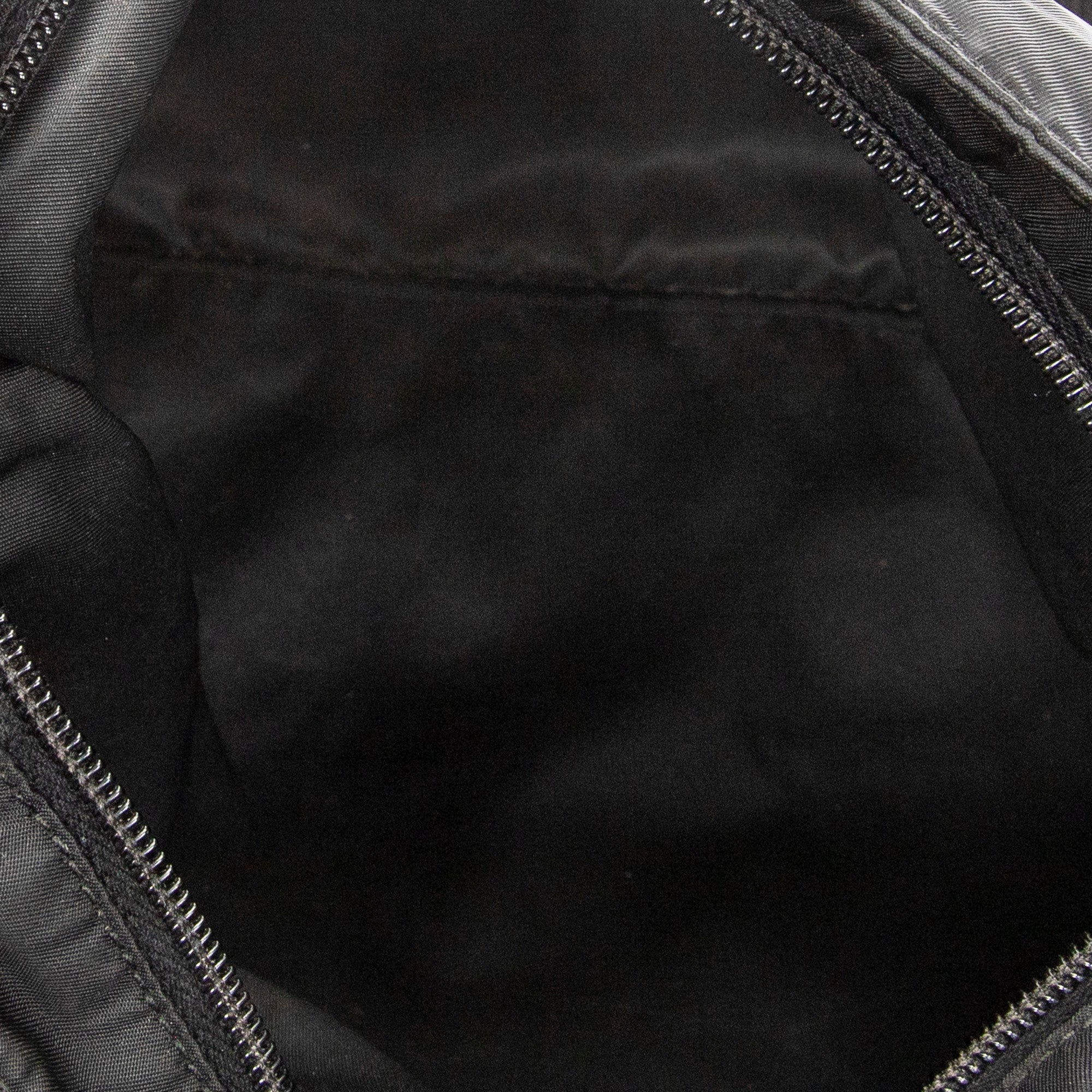 Shoulder Bag Flat Messenger Black Nylon Canvas