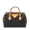 Handbag Vintage Boston Black Woven Coated Canvas