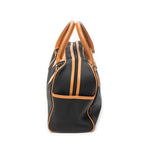 Handbag Vintage Boston Black Woven Coated Canvas