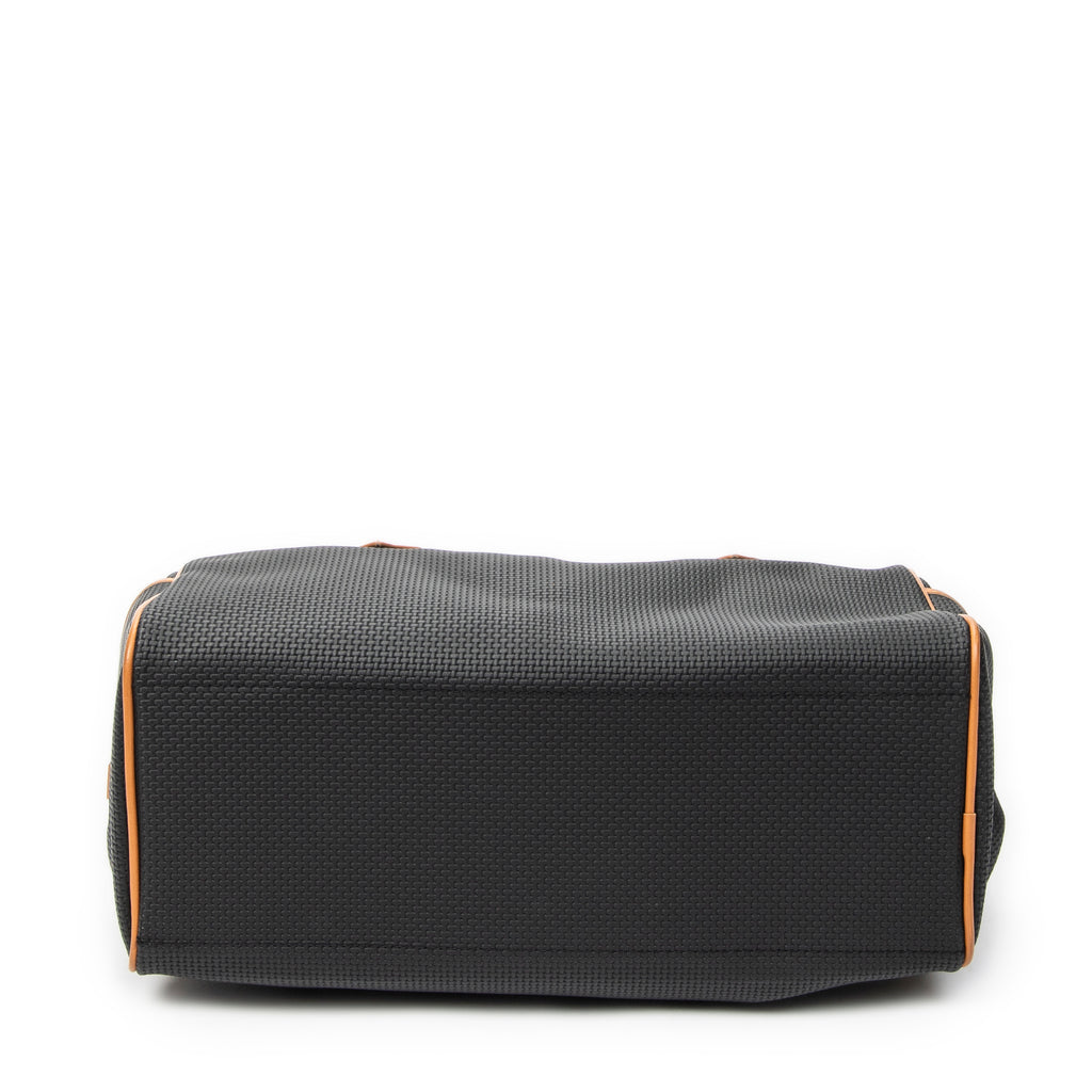 Handbag Vintage Boston Black Woven Coated Canvas