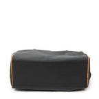 Handbag Vintage Boston Black Woven Coated Canvas