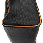 Handbag Vintage Boston Black Woven Coated Canvas