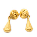 Earrings CC Dangle Clip on Earrings Gold Gold Plated