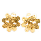 Earrings CC Floral Clip On Earrings Gold Gold Plated