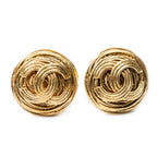 Earrings CC Round Clip On Earrings Gold Gold Plated