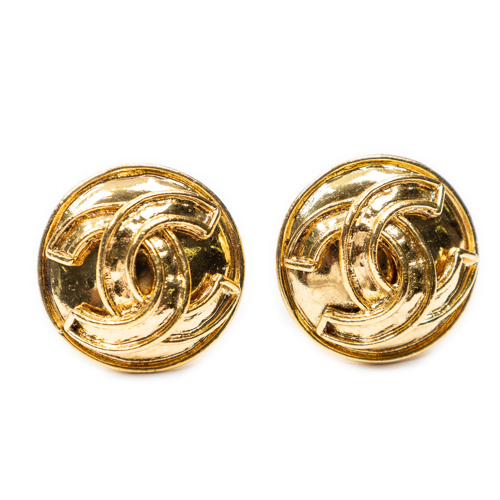 Earrings CC Round Clip On Earrings Gold Gold Plated