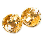 Earrings CC Round Clip On Earrings Gold Gold Plated