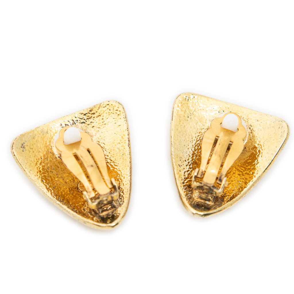 Earrings CC Triangle  Clip On Earrings Gold Gold Plated