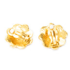 Pendientes de clip con forma de flor CC, chapados en oro