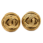 Earrings CC Round Clip On Earrings Gold Gold Plated