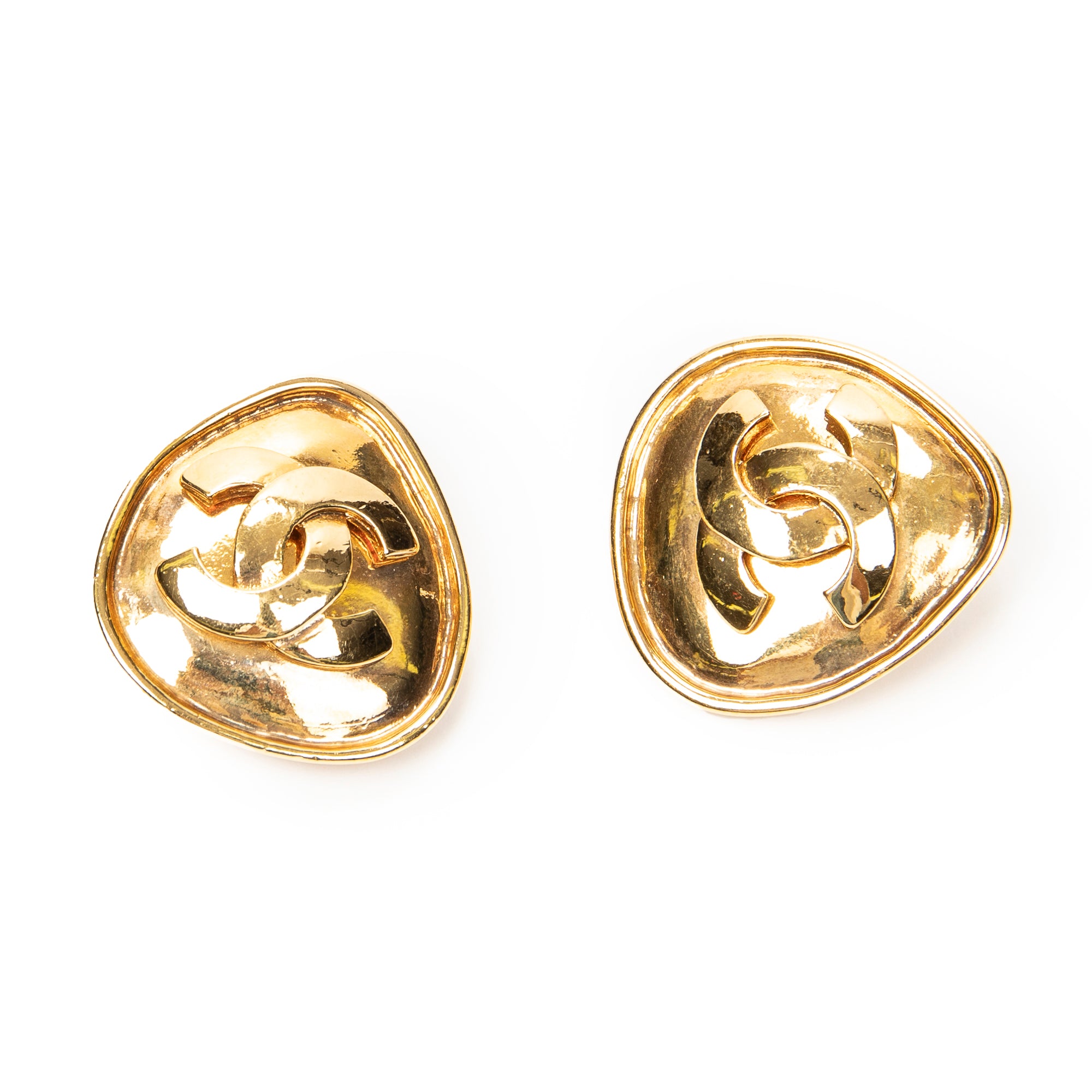Earrings CC Triangle Clip On Earrings Gold Gold Plated