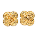 Earrings CC Clover Clip On Earrings Gold Gold Plated