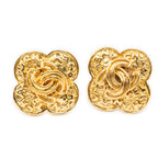 Earrings CC Clover Clip On Earrings Gold Gold Plated