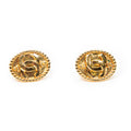 Earrings CC Oval Clip On Earrings Gold Gold Plated