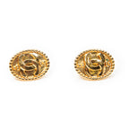 Earrings CC Oval Clip On Earrings Gold Gold Plated