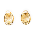 Earrings CC Oval Clip On Earrings Gold Gold Plated