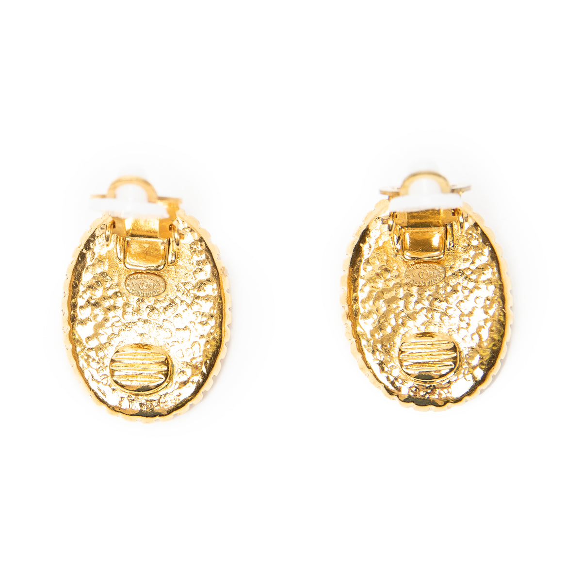Earrings CC Oval Clip On Earrings Gold Gold Plated