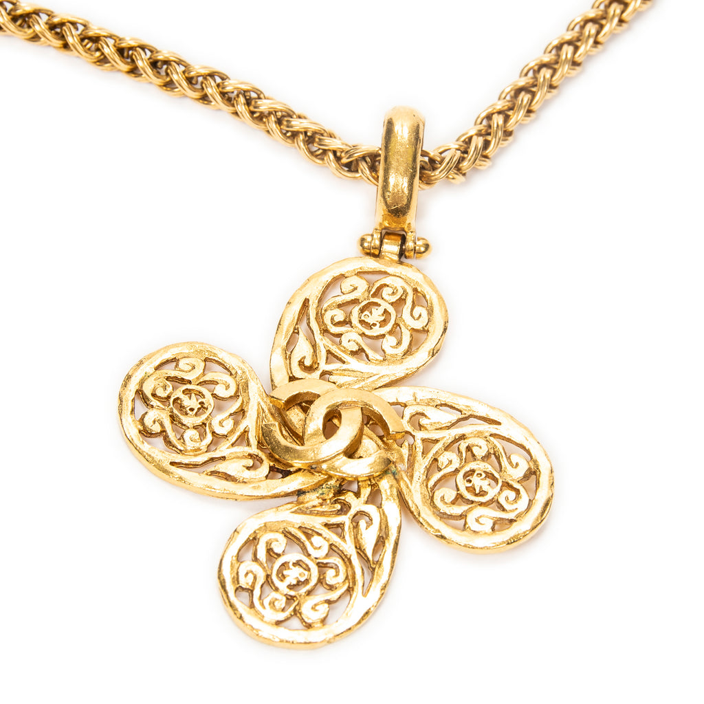 Collier CC Paisley avec pendentif plaqué or doré