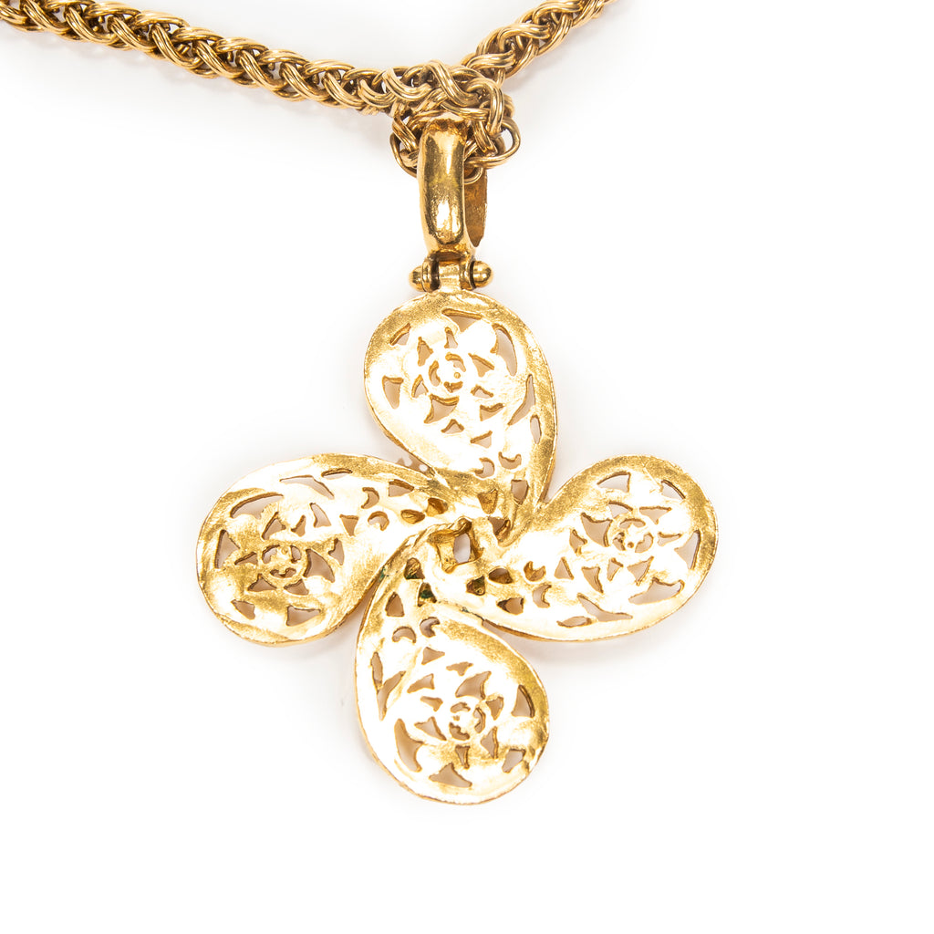 Collier CC Paisley avec pendentif plaqué or doré