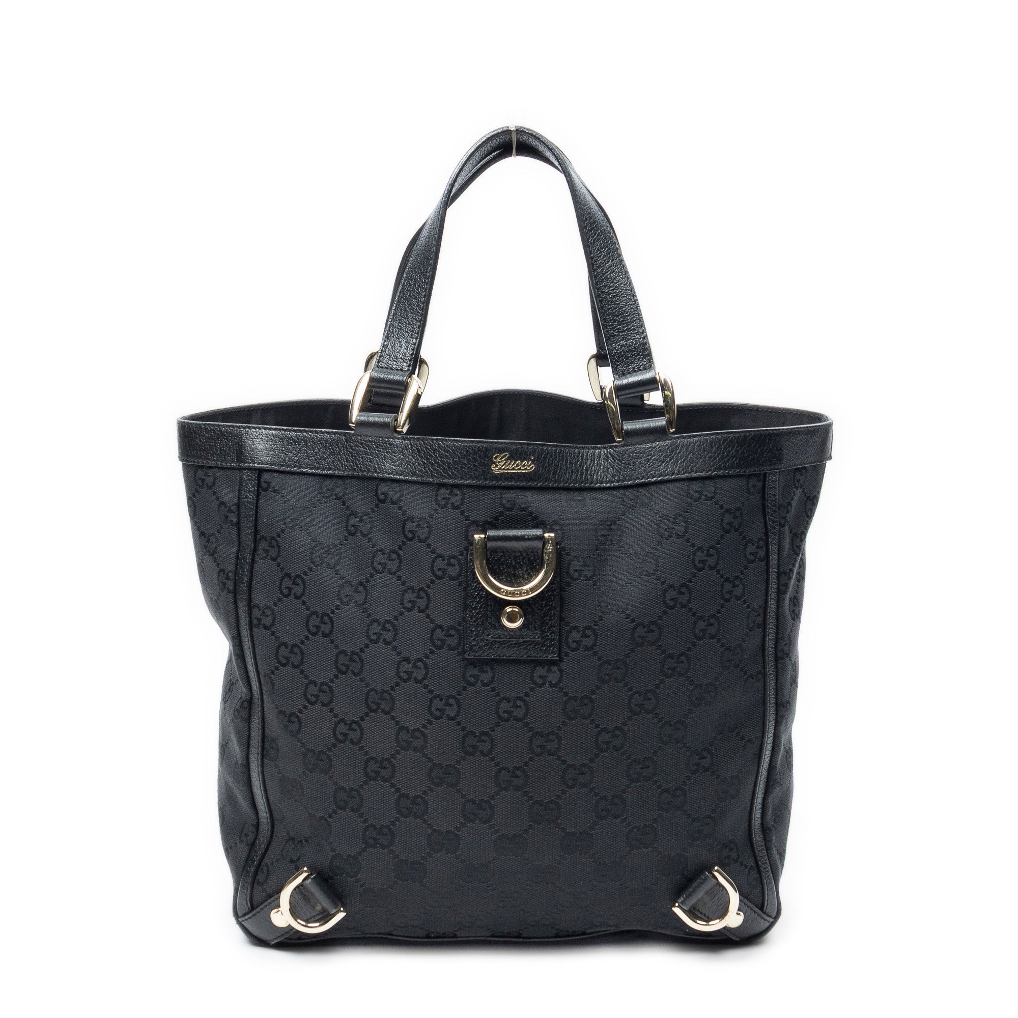 Shoulder Bag Small Abbey D-Ring Tote Black Monogrammed Canvas