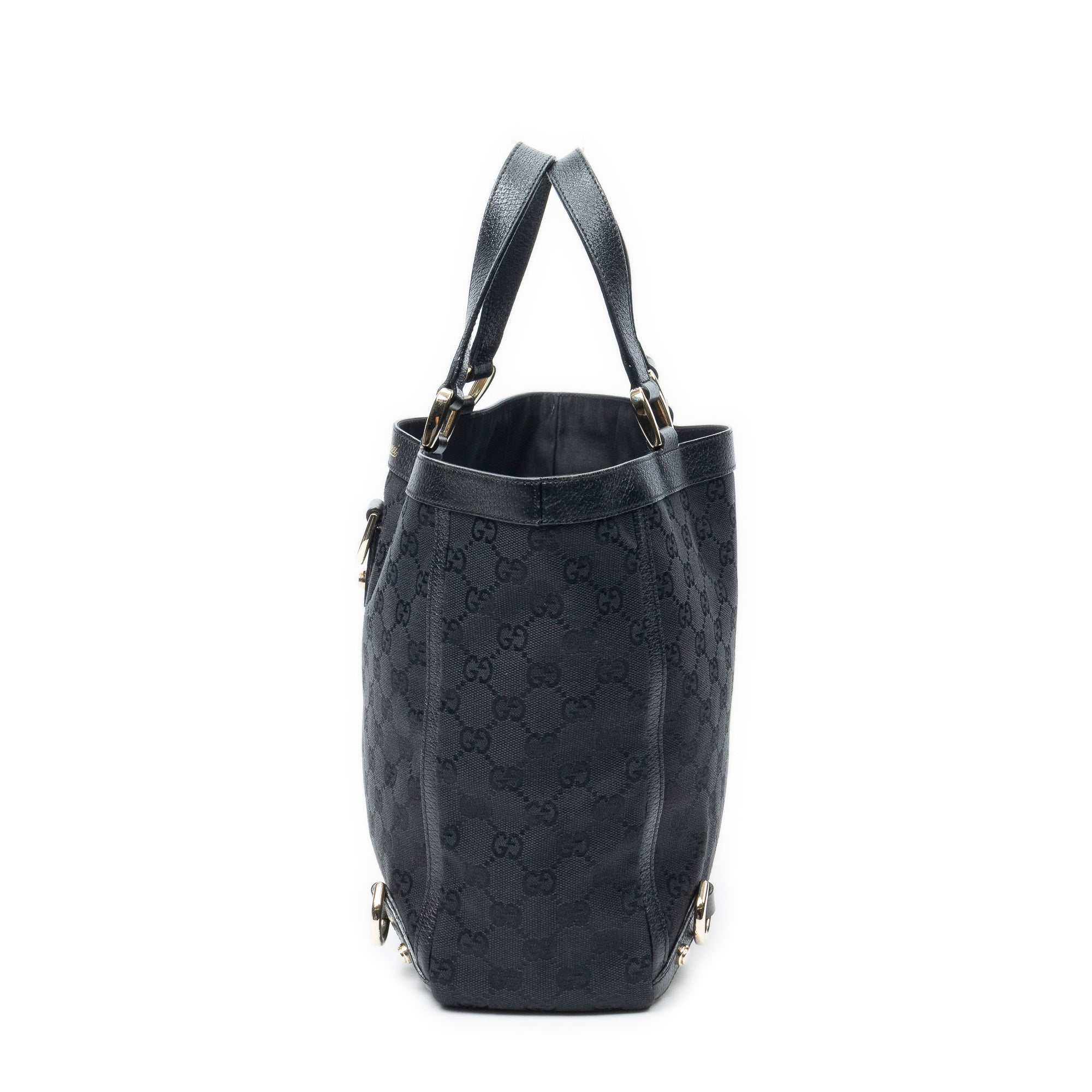 Shoulder Bag Small Abbey D-Ring Tote Black Monogrammed Canvas