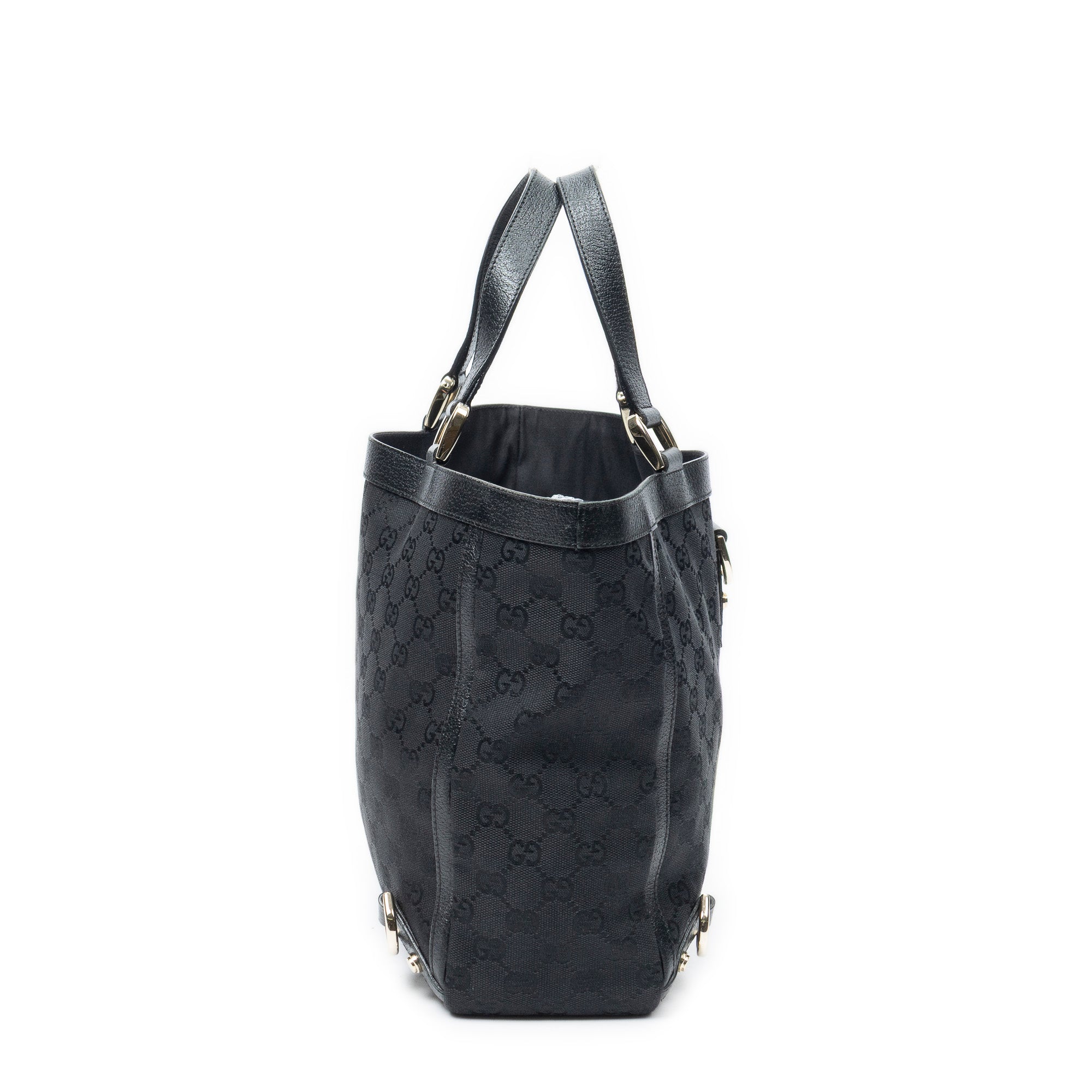 Shoulder Bag Small Abbey D-Ring Tote Black Monogrammed Canvas