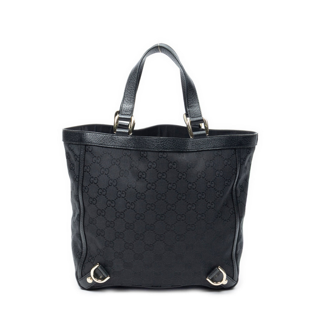 Shoulder Bag Small Abbey D-Ring Tote Black Monogrammed Canvas