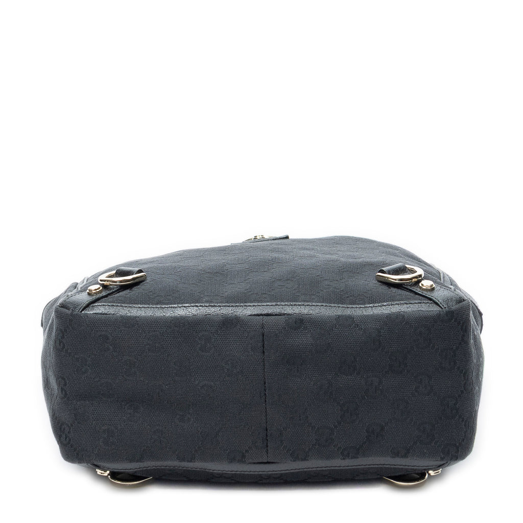 Shoulder Bag Small Abbey D-Ring Tote Black Monogrammed Canvas
