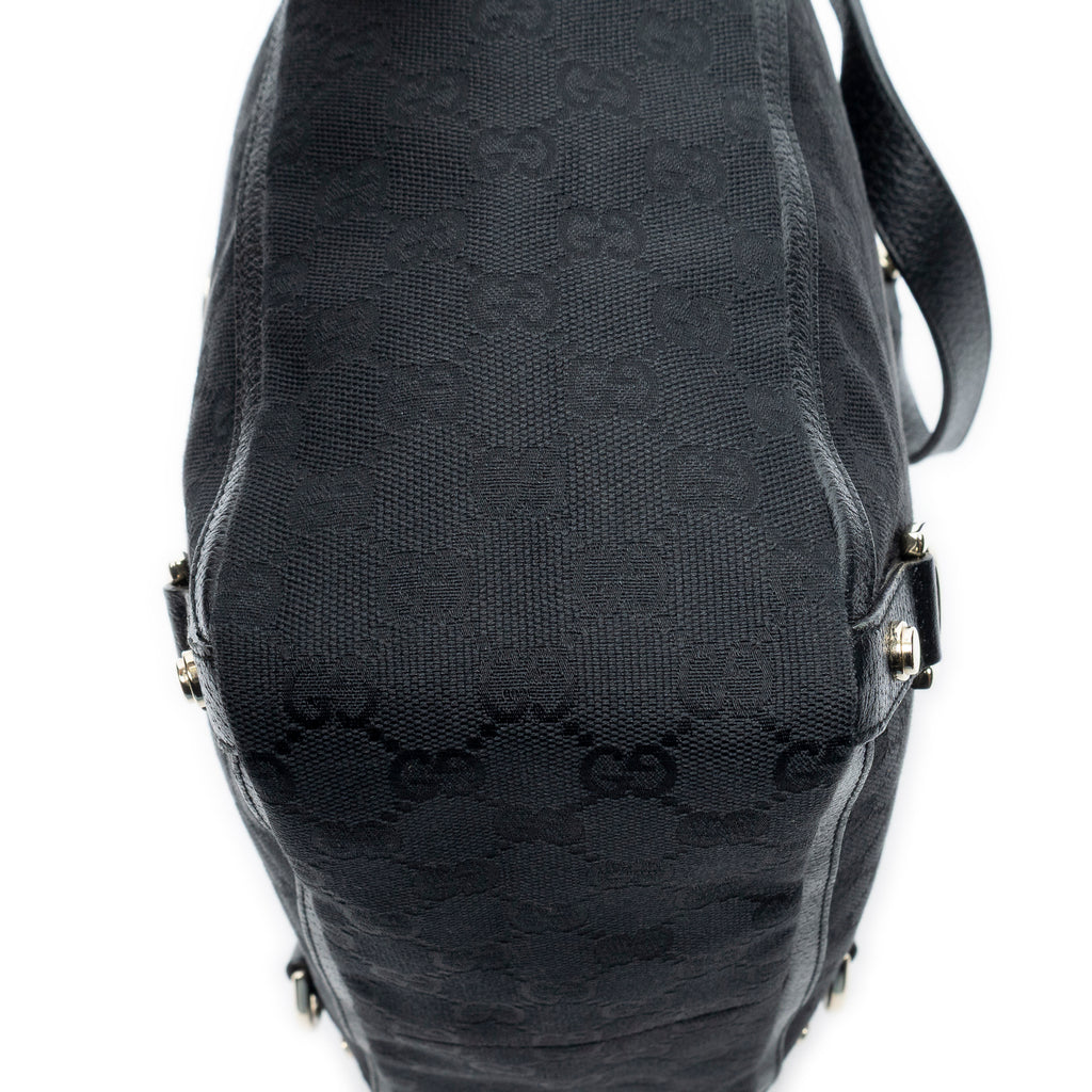 Shoulder Bag Small Abbey D-Ring Tote Black Monogrammed Canvas