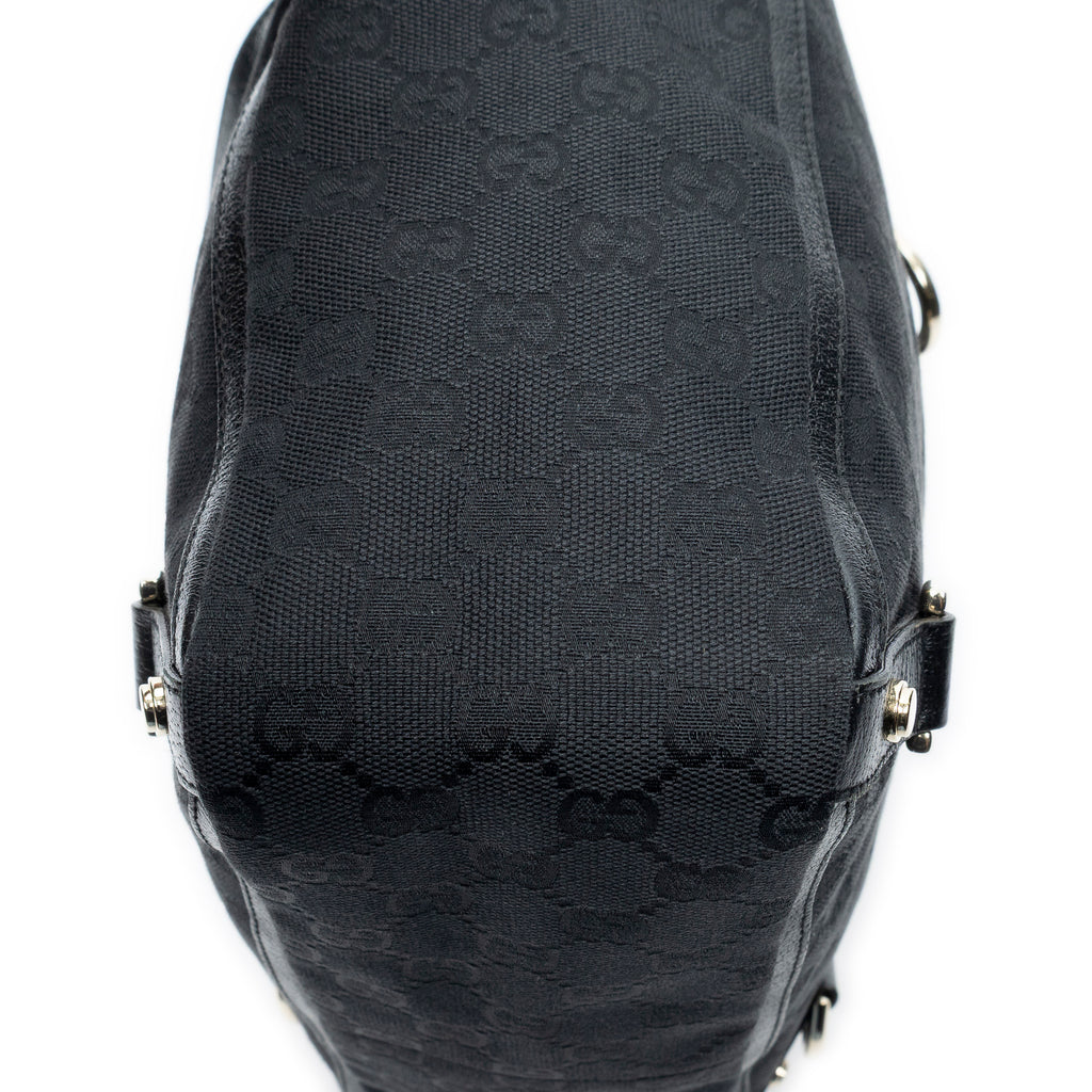 Shoulder Bag Small Abbey D-Ring Tote Black Monogrammed Canvas