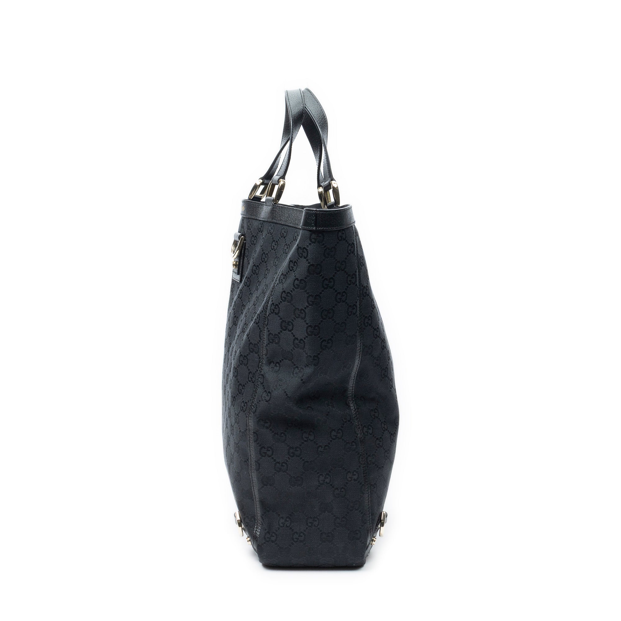 Shoulder Bag Abbey D-Ring Vertical Tote Black Monogrammed Canvas