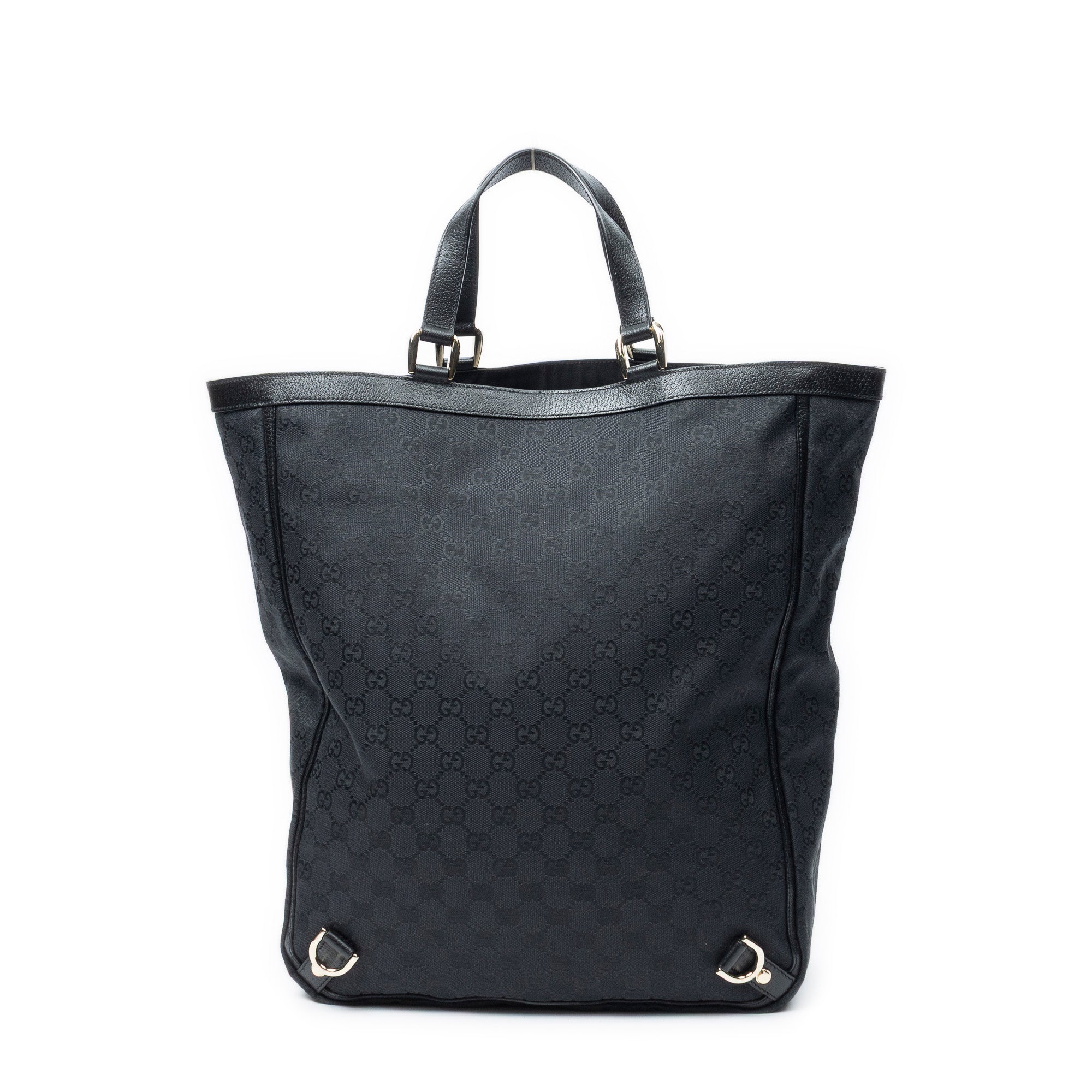 Shoulder Bag Abbey D-Ring Vertical Tote Black Monogrammed Canvas