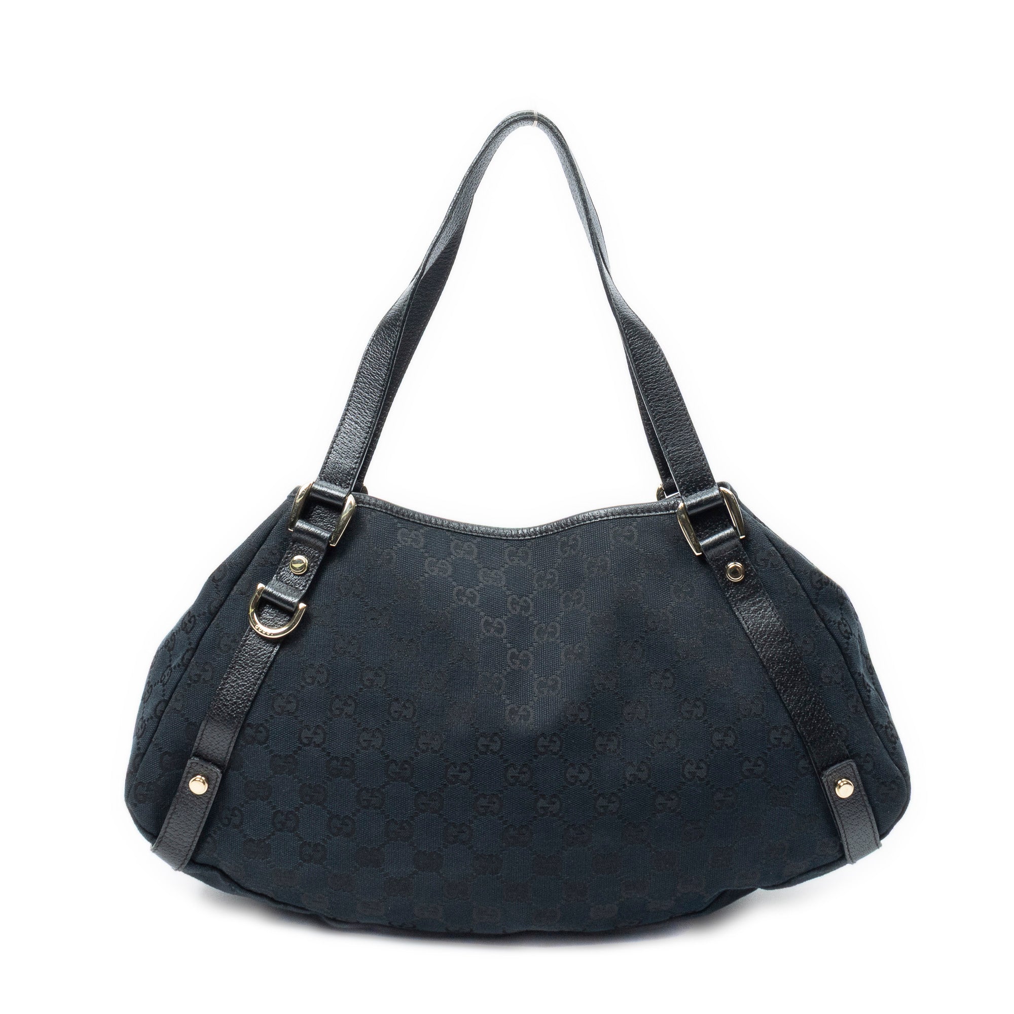 Shoulder Bag Abbey Hobo Diagonal Black Monogrammed Canvas