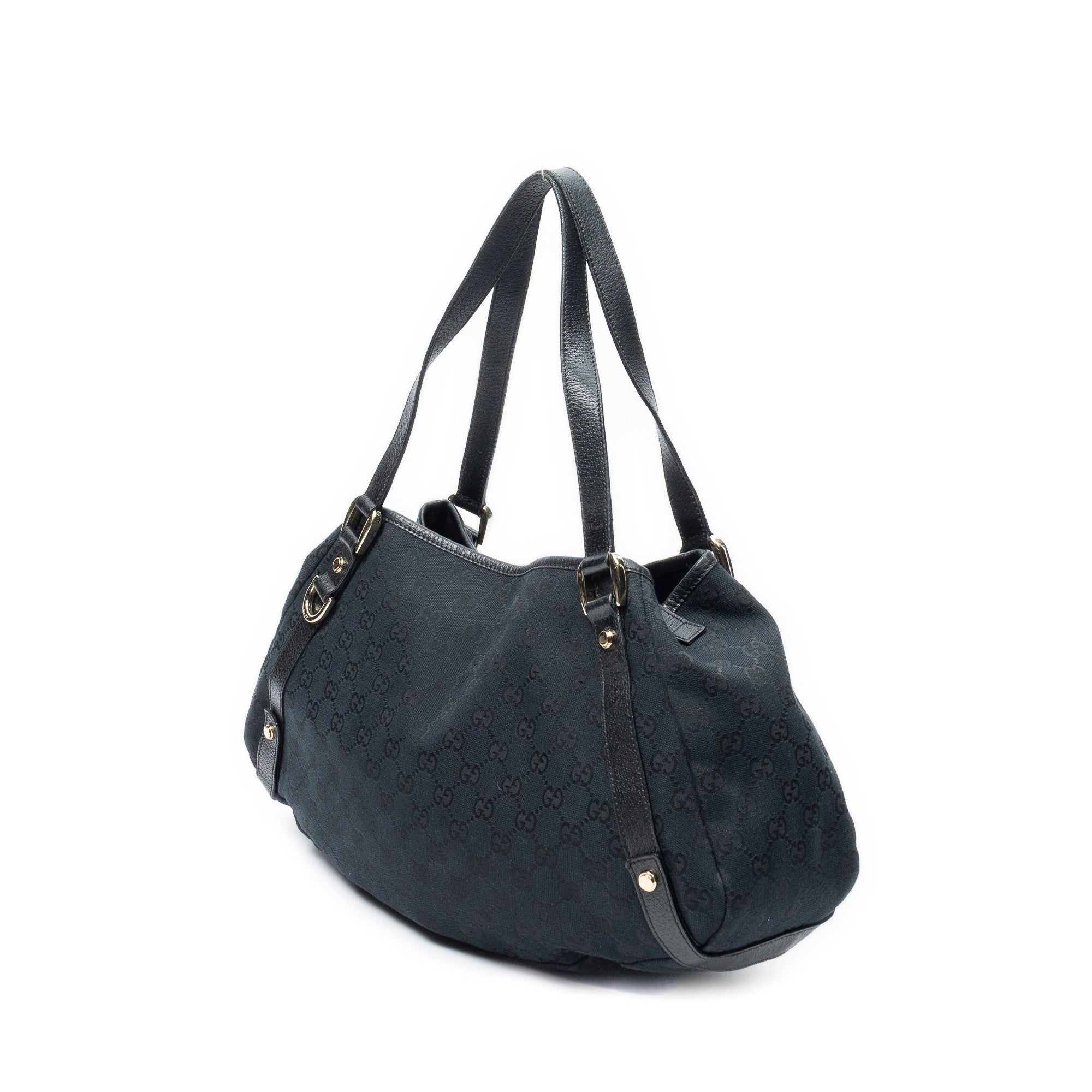 Shoulder Bag Abbey Hobo Diagonal Black Monogrammed Canvas