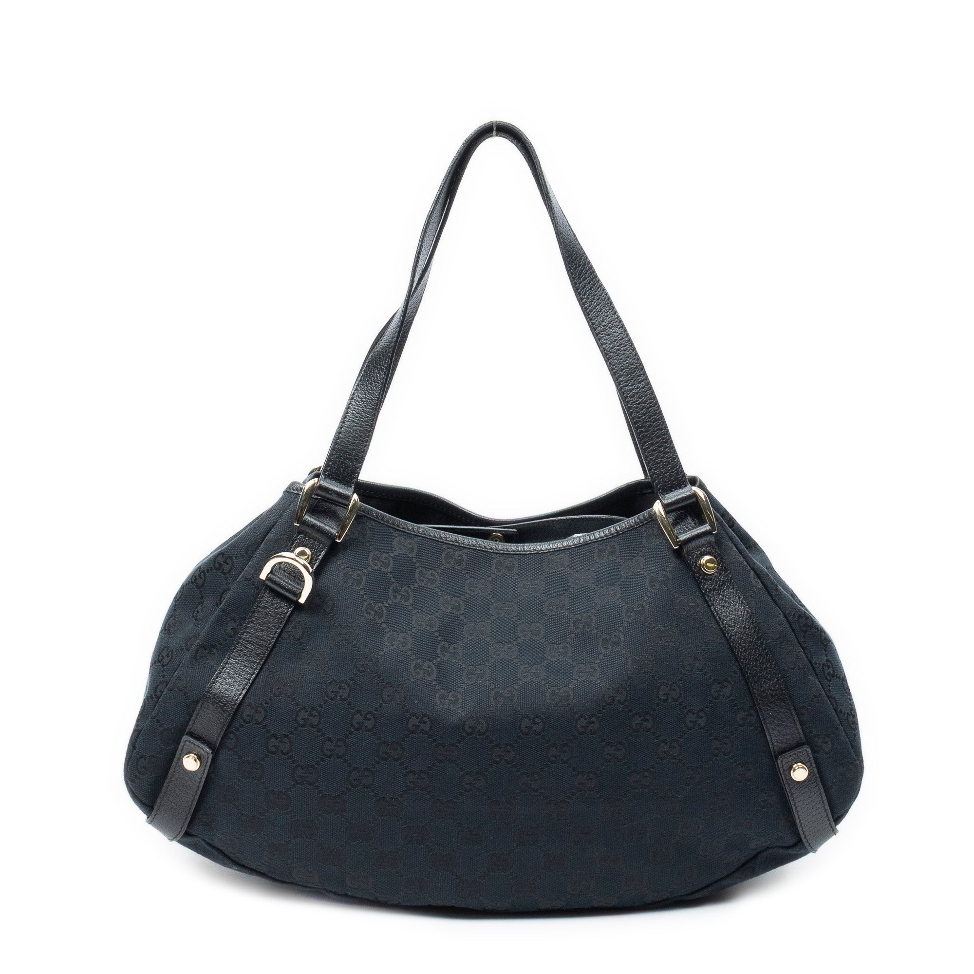 Shoulder Bag Abbey Hobo Diagonal Black Monogrammed Canvas