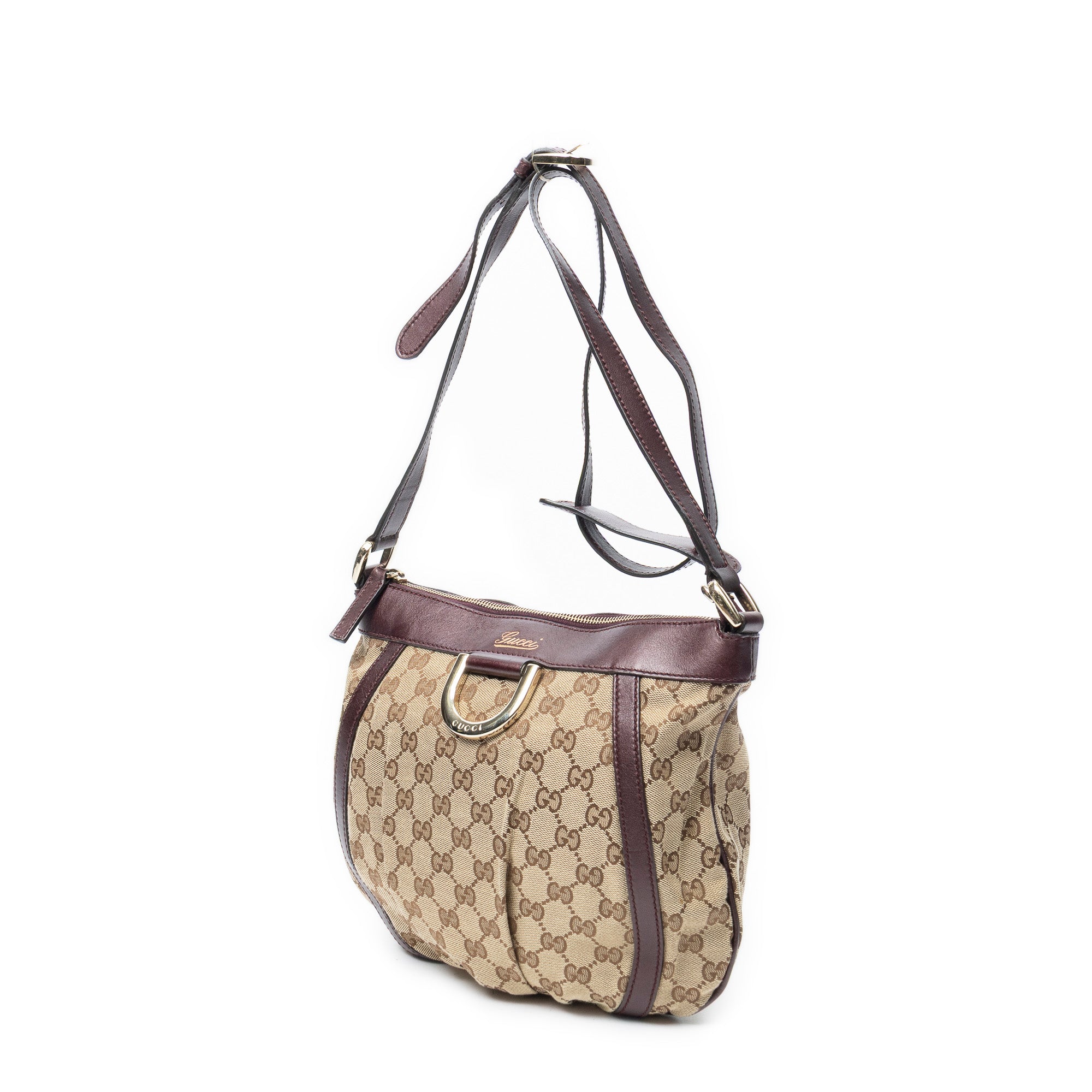 Shoulder Bag D Ring Messenger Beige Monogrammed Canvas