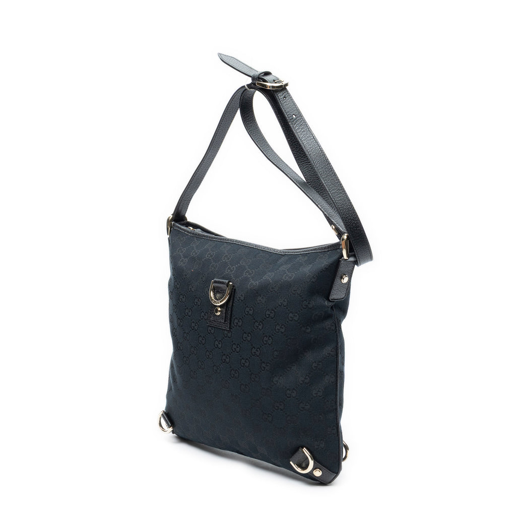 Shoulder Bag Abbey Crossbody Black Monogrammed Canvas