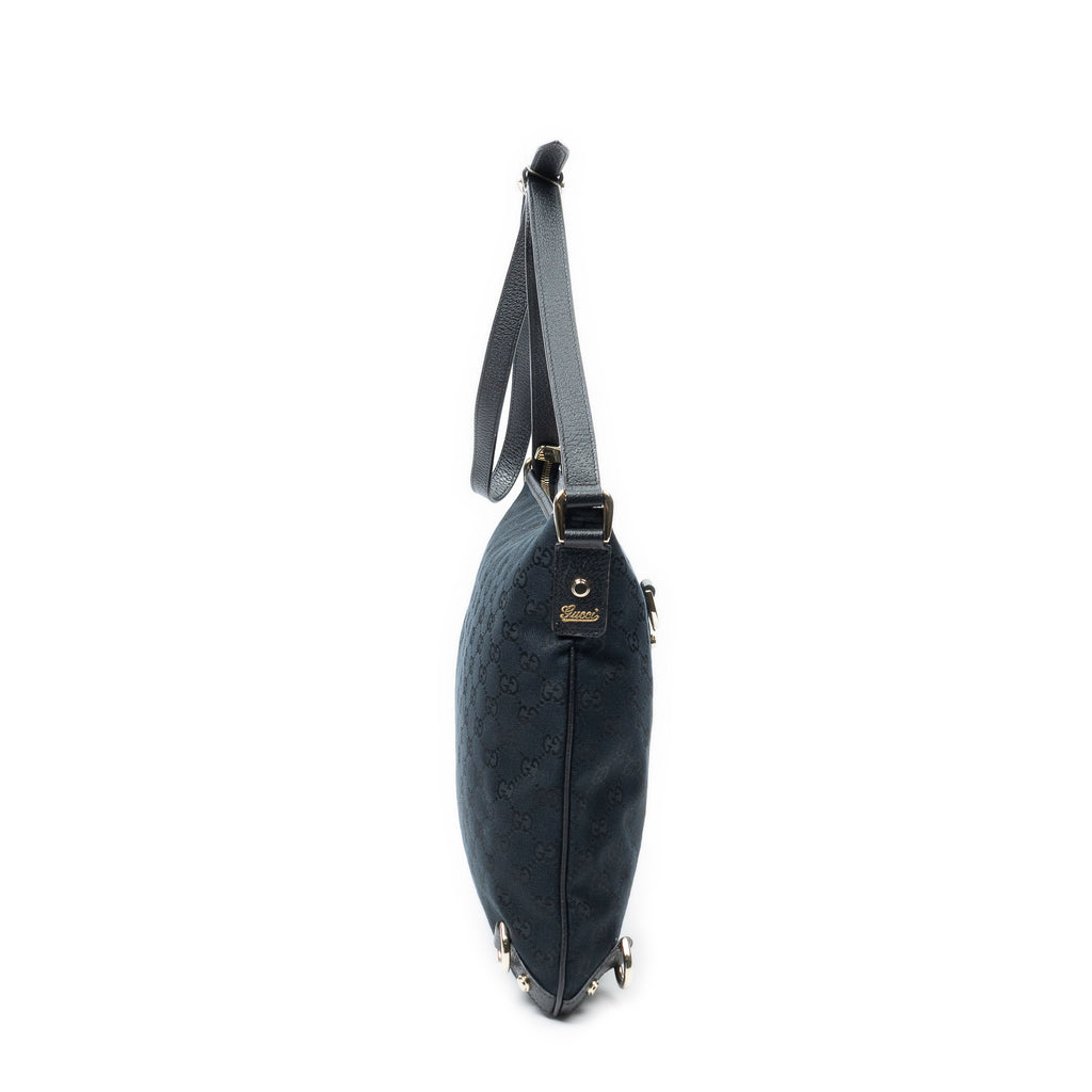 Shoulder Bag Abbey Crossbody Black Monogrammed Canvas