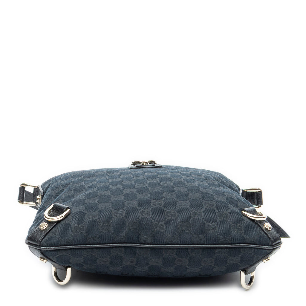 Shoulder Bag Abbey Crossbody Black Monogrammed Canvas